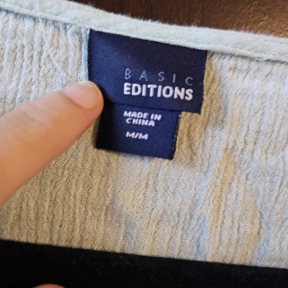 Basic Editions Soft Blue Button-Down Shirt - Picture 4 of 4